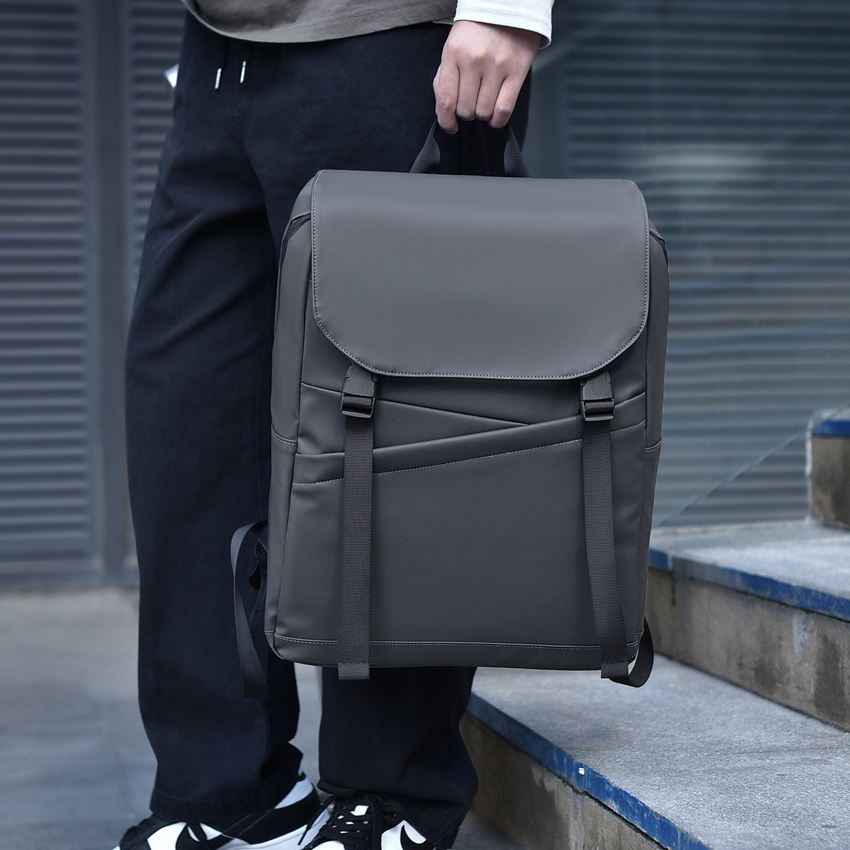 New cross-border casual business computer bag, men's multi-functional backpack, large-capacity college student lightweight backpack details Picture