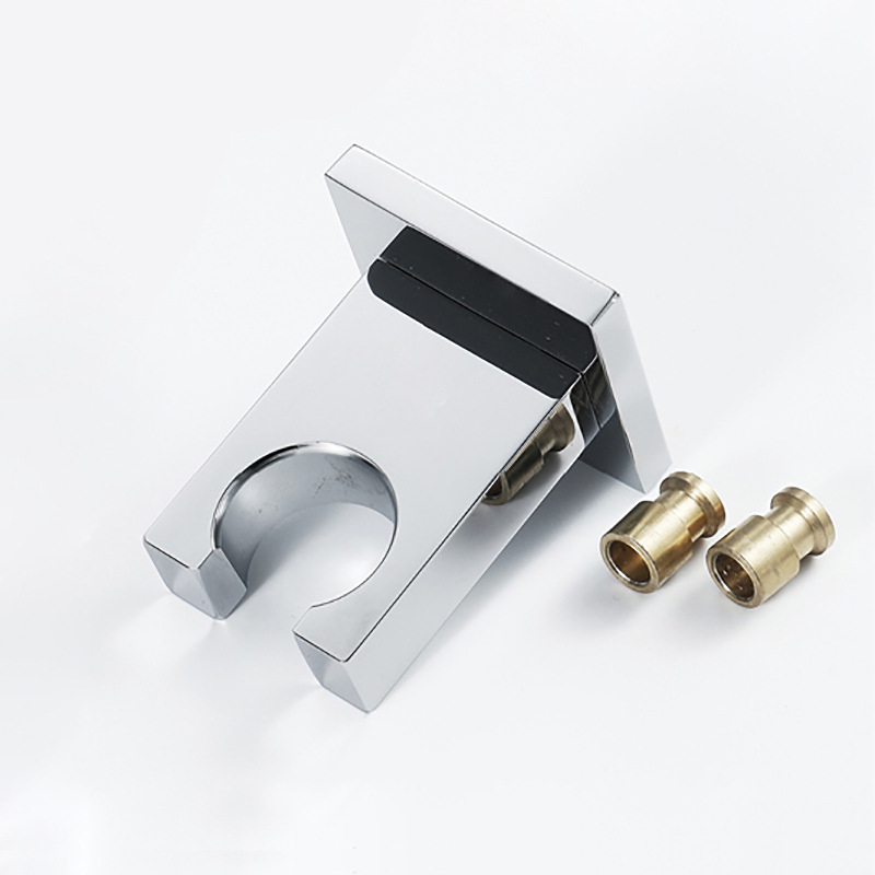 HIDEEP showerhead base without water inlet, chrome-plated black and gold copper square handheld showerhead bracket fixing seat Specification drawing