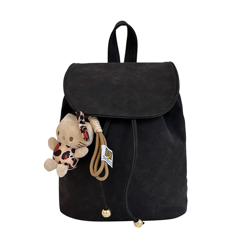 Korean forest-style suede backpack for women, 2024 new retro high-end texture schoolbag, niche design travel backpack Item Picture
