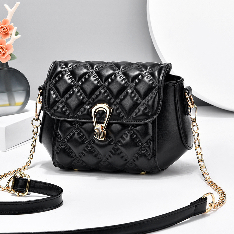 2022 new stylish and high-end women's small bag with diamond-shaped fashionable chain single-shoulder crossbody small square bag consignment Specification drawing