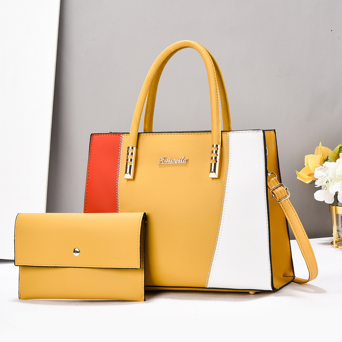 A new style of high-end, simple and versatile mother-and-child bag in candy color, single-shoulder and hand-carry cross-border large-capacity women's bag Item Picture