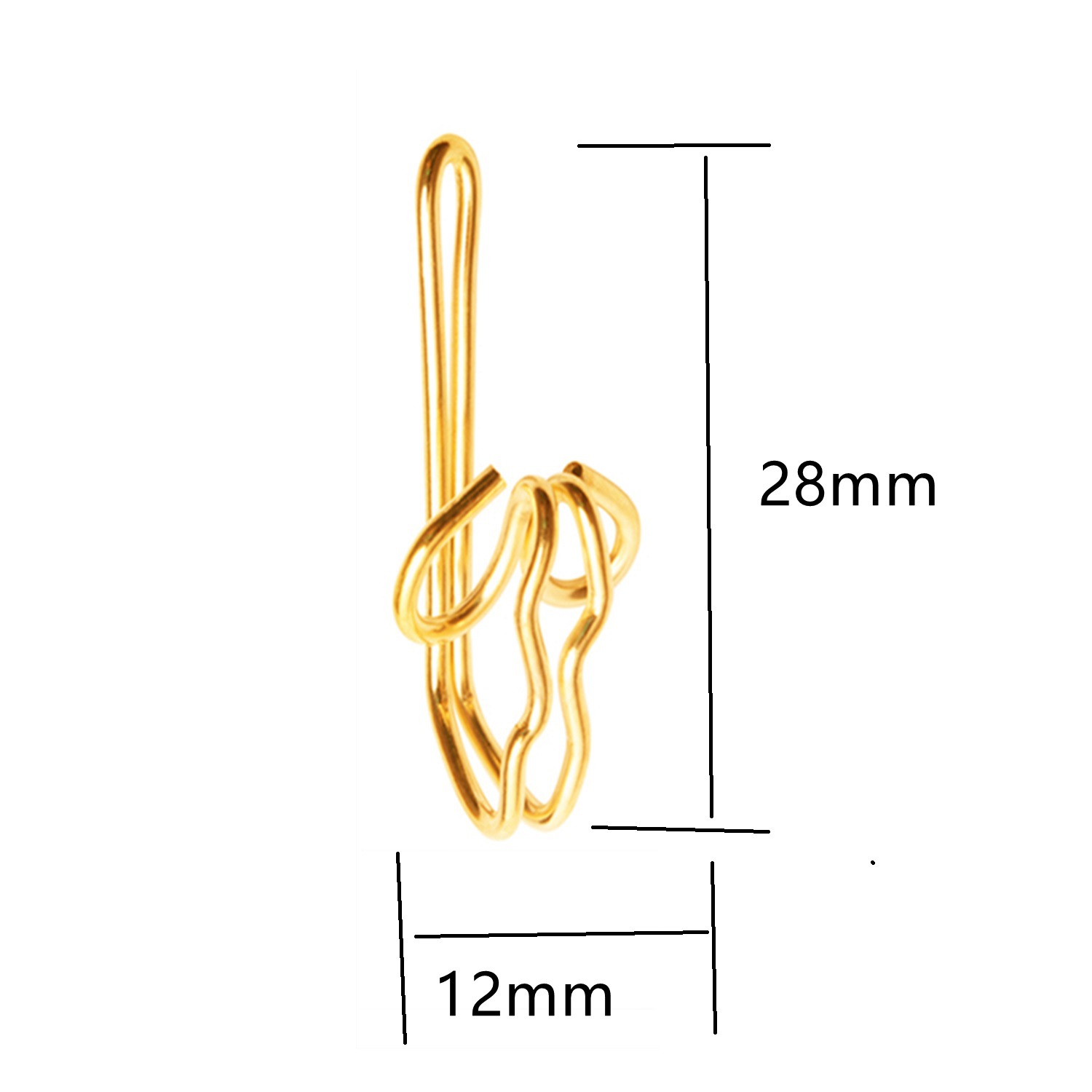 Butterfly curtain hooks, 50/100 pieces per pack, metal curtain hooks, bag hooks, and curtain accessory hooks are available in stock Specification drawing