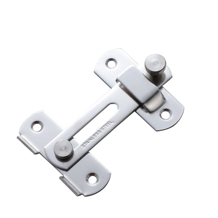 Stainless steel right-angle door latch, 90-degree corner anti-theft safety lock, large-sized pet cage door opening buckle Item Picture
