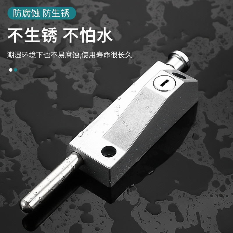 Rotating door lock, framed door, floor lock, wooden door, latch lock, spring latch, household safety exposed lock, zinc alloy latch details Picture