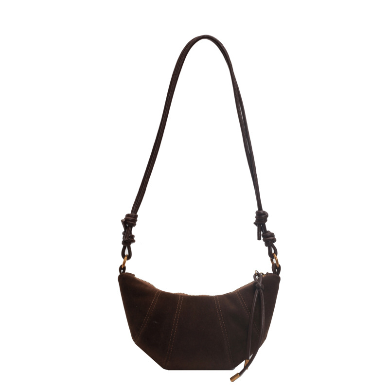2024 New style women's retro niche croissant bag, versatile dumpling bag, single-shoulder crossbody women's bag, casual handbag Item Picture