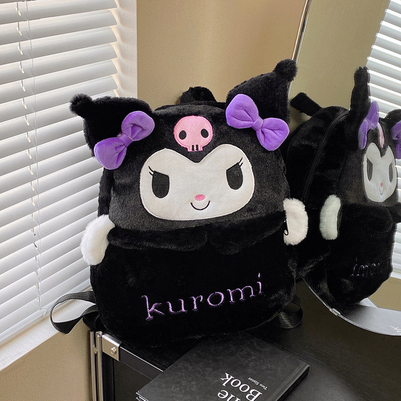 Sanrio Cartoon Kuromi plush Bag, large capacity backpack for students, cute and sweet storage bag for girls going out Application Scenario