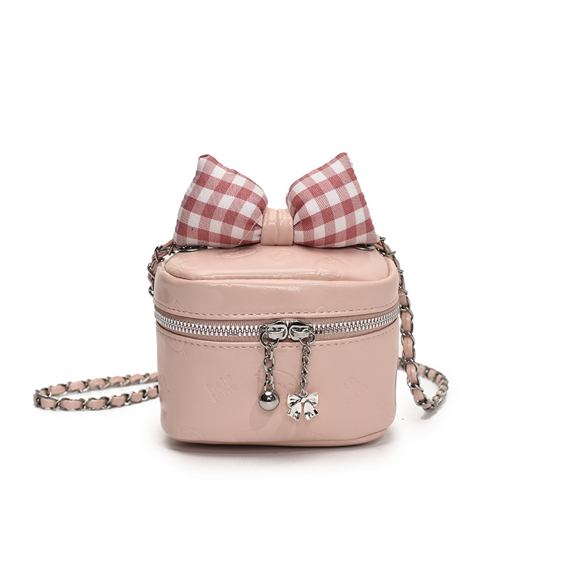 New cross-border women's bag, Xiaoxiang-style bow mini bucket bag, parent-child chain crossbody bag for export Item Picture