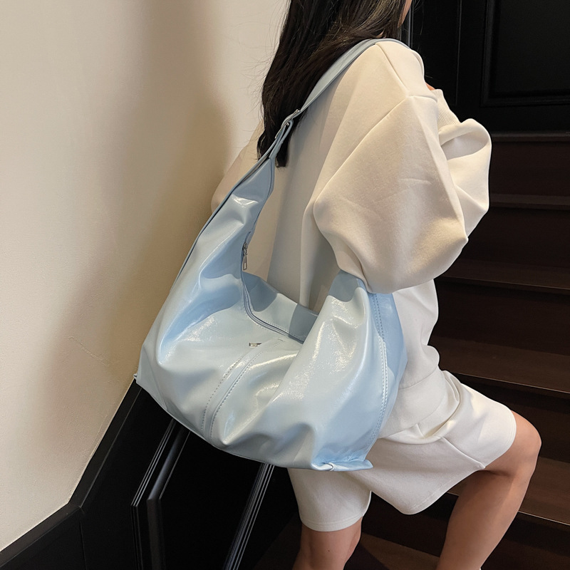 Cross-border soft leather commuter handbag for women, 2025 new style versatile single-shoulder underarm bag, large-capacity commuter tote bag Specification drawing