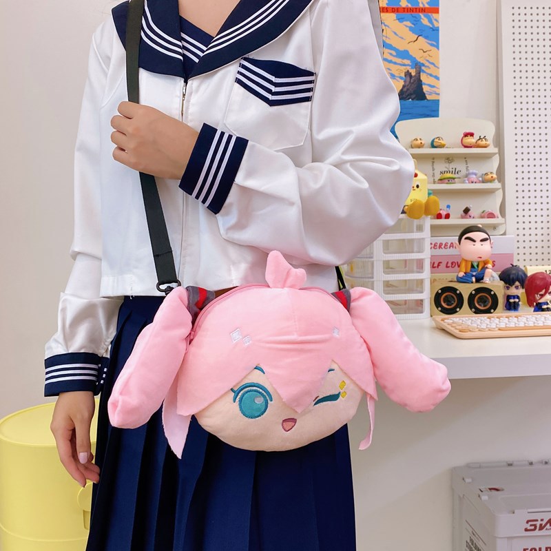 New cartoon Hatsune Miku Anniversary cute doll crossbody bag Spring Flower Language single-shoulder Series 2D toys Specification drawing