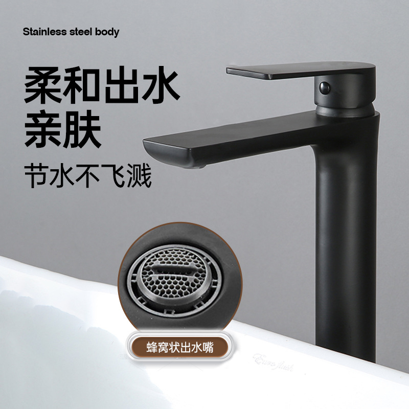Washbasin faucet, honeycomb stainless steel, cold and hot water, bathroom, washbasin, countertop, faucet, single hole Specification drawing