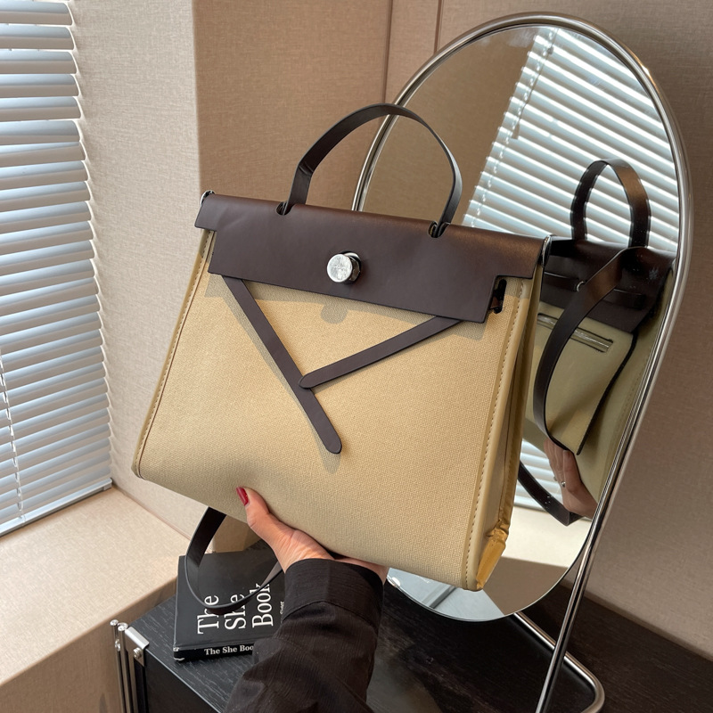 Commuting bag, large-capacity women's bag, 2023 new trendy and fashionable single-shoulder crossbody bag, high-end quality hand-held Kelly bag details Picture