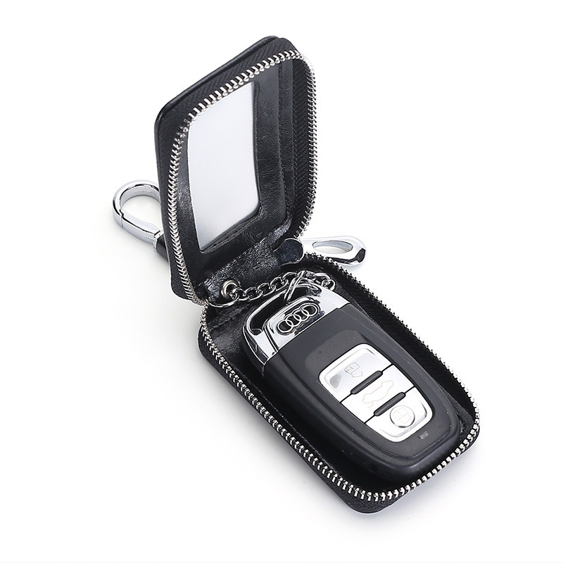 In-stock PU car key case, women's fashion, universal car, large-capacity waist-hung small key case, can be printed with logo Item Picture