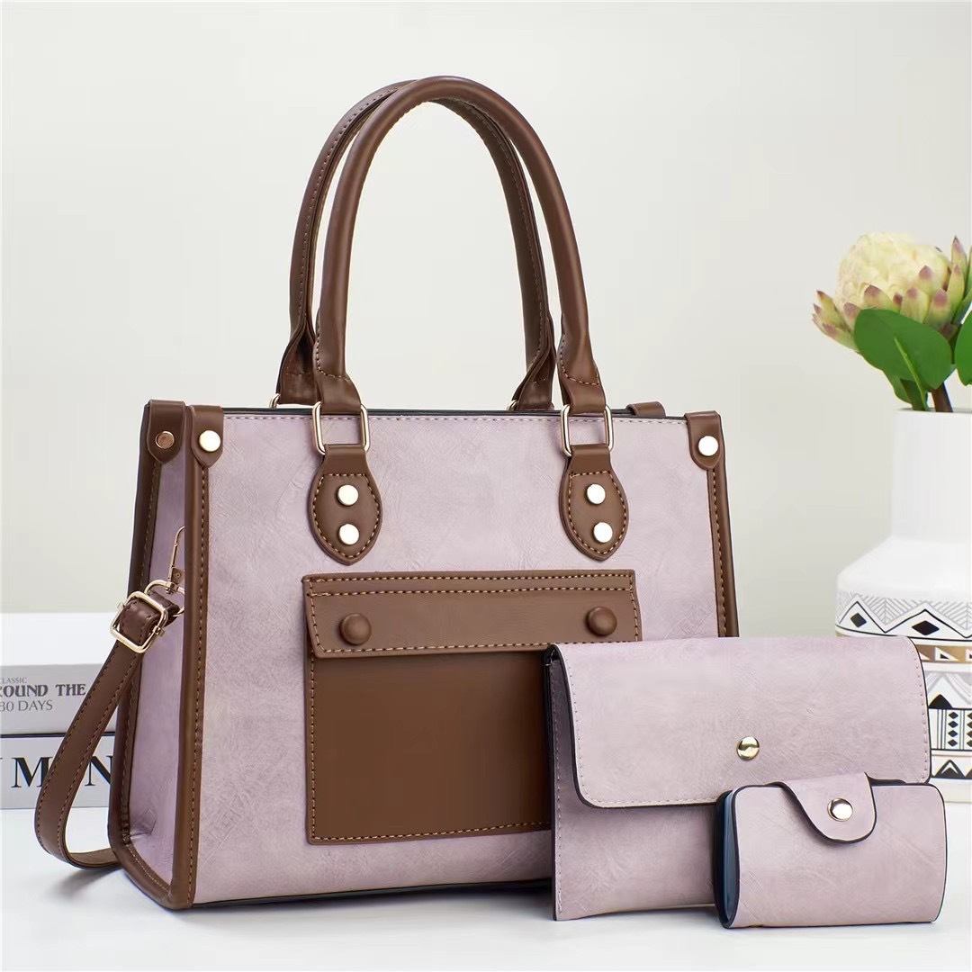 Quality three-piece set 2024 new retro pattern simple texture mother-and-child bag, large capacity cross-border single-shoulder hand-carry women's bag Application Scenario