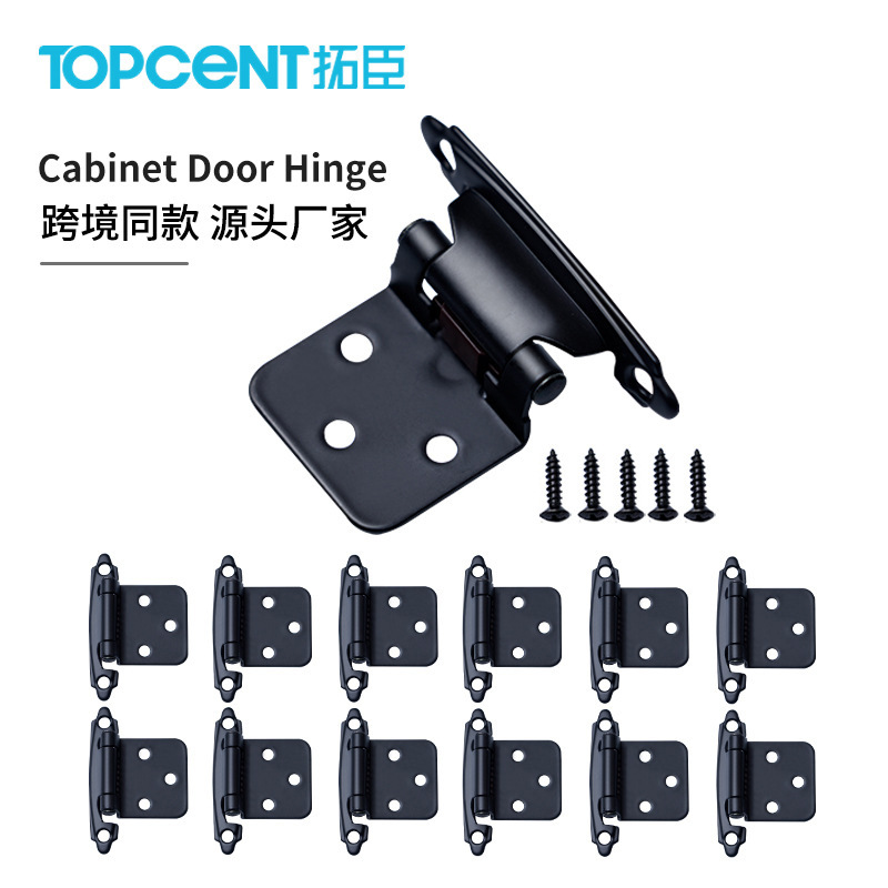 Tuochen black American-style hinges, spring hinges, furniture cabinets, wardrobes, hydraulic buffer self-closing iron hinges full figure