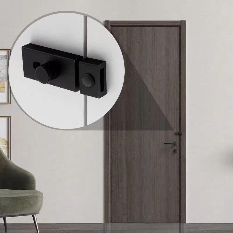 Aluminum alloy exposed latch door latch, door bolt, anti-theft door lock latch, door latch for bathroom, thickened wooden door latch without drilling Application Scenario