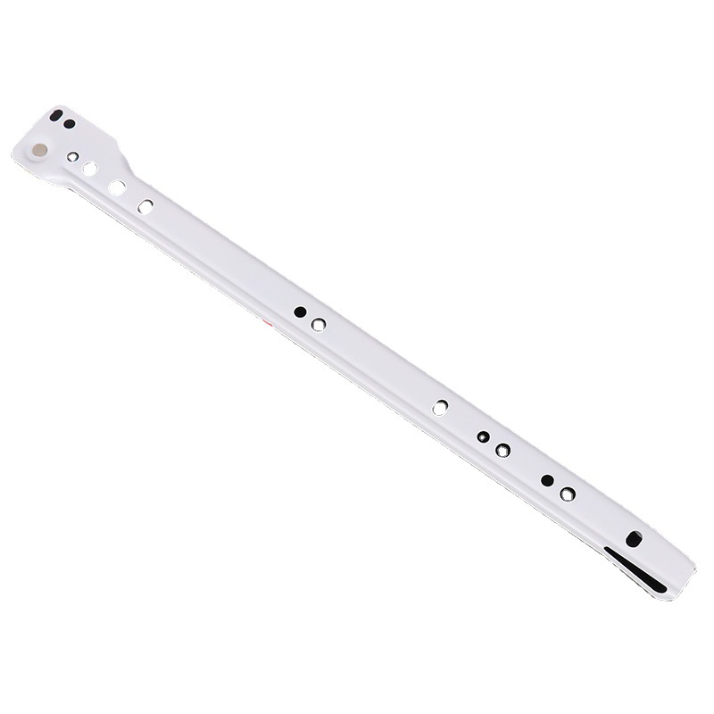 Two-section powder-coated slide rail, white roller guide rail, furniture drawer keyboard track, wall cabinet bottom buffer guide rail Item Picture