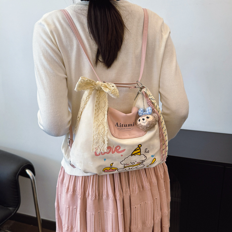 Cross-border Women's Bag 2025 Summer New Style Cute and stylish backpack, niche fashion, simple and versatile for commuting, single-shoulder crossbody bag details Picture
