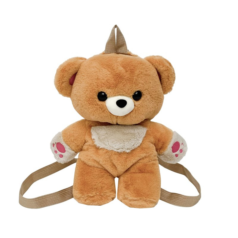Cartoon cute bear plush backpack, three-dimensional cartoon multi-color bear doll, claw machine doll, exchange gift Item Picture