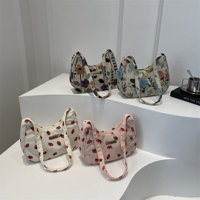 Simple and sweet style single-shoulder bag 2025 new simple and fashionable tote bag, casual large-capacity underarm crossbody bag for women full figure