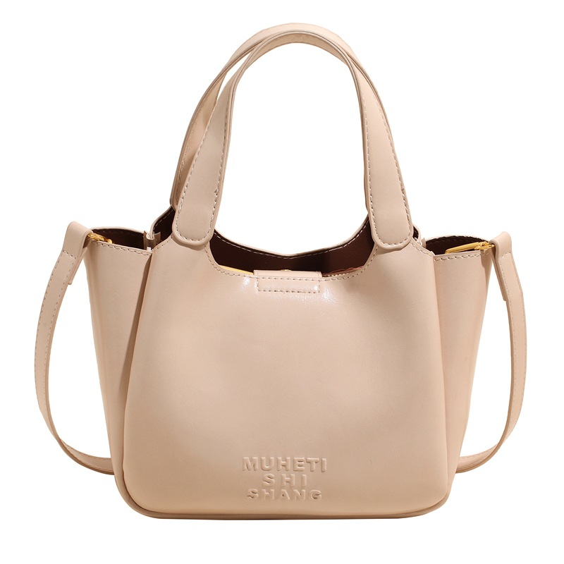 Retro hand-held vegetable basket bag for women, 2025 new trendy and fashionable Korean bucket bag, casual and versatile single-shoulder crossbody bag Item Picture