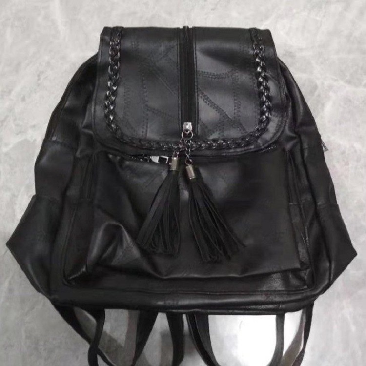 Trendy 2020 Winter new women's pu backpack, casual spliced backpack, fashionable solid color schoolbag for middle and high school students Application Scenario