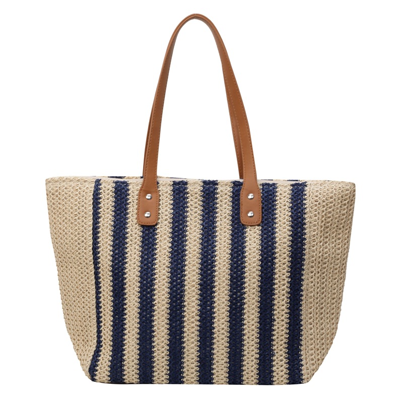 Large-capacity straw woven bag for women 2025 new trendy and fashionable woven single-shoulder tote bag, versatile hand-held beach bag Item Picture