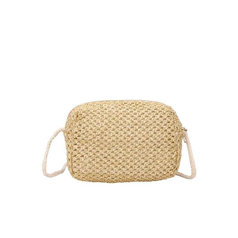 Stylish summer mini hand-woven bag for women 2025 New style fresh country style crossbody straw woven bag small square bag Item Picture