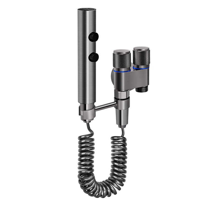 Toilet companion, spray gun flushing valve, one inlet and two outlets, faucet Angle valve with water gun, high-pressure toilet, bathroom, home use Item Picture
