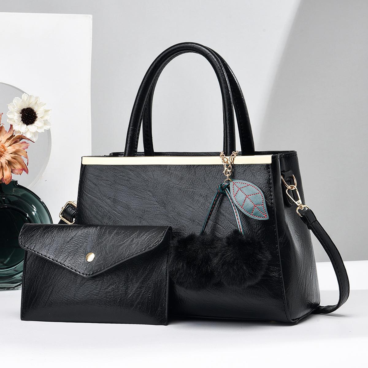 2023 New European and American retro two-piece set, urban simple and casual single-shoulder crossbody handbag, large bag full figure