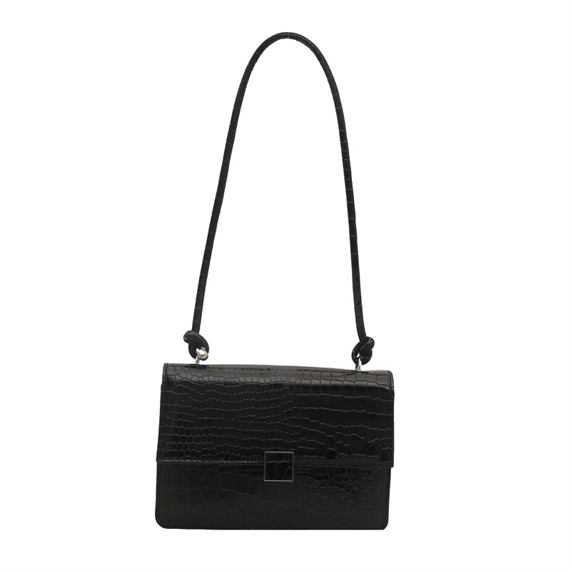 Retro single-shoulder bag 2025 Summer new casual handbag, crocodile pattern fashionable and simple crossbody small square bag for women Item Picture