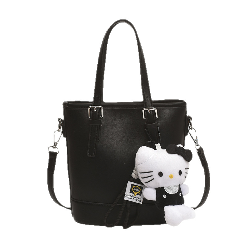 The 2025 new niche design hand-held bucket bag is a fashionable and versatile commuter single-shoulder bag with a solid color and a stylish crossbody bag Item Picture