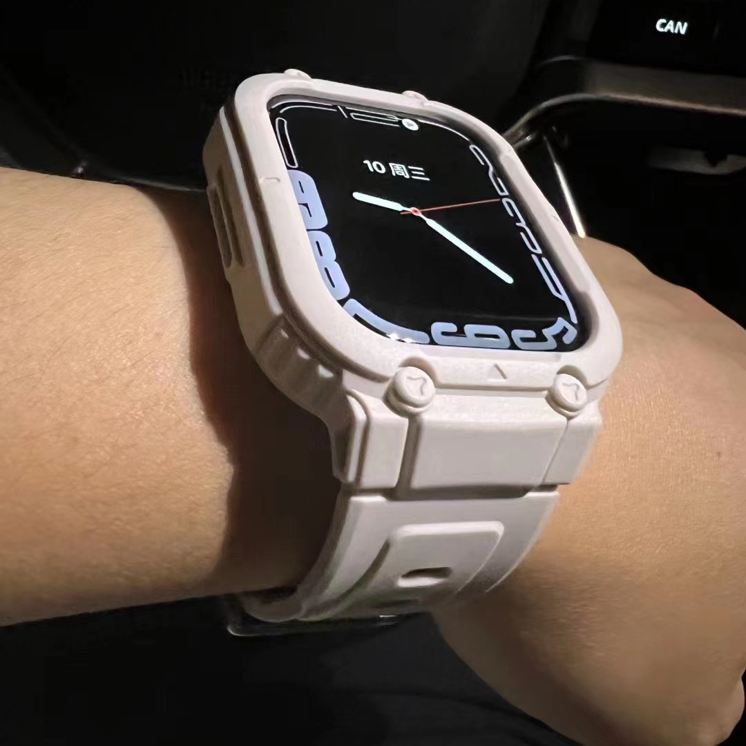 The new model is suitable for the 5678th generation SE armored one-piece TPU sports iWatch band of AppleWatch Specification drawing