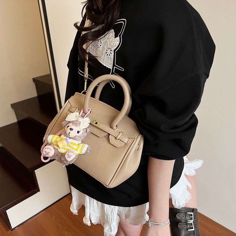 High-end quality and fashionable hand-held platinum bag for women 2025 new cross-border lychee pattern stylish and versatile single-shoulder crossbody bag Specification drawing