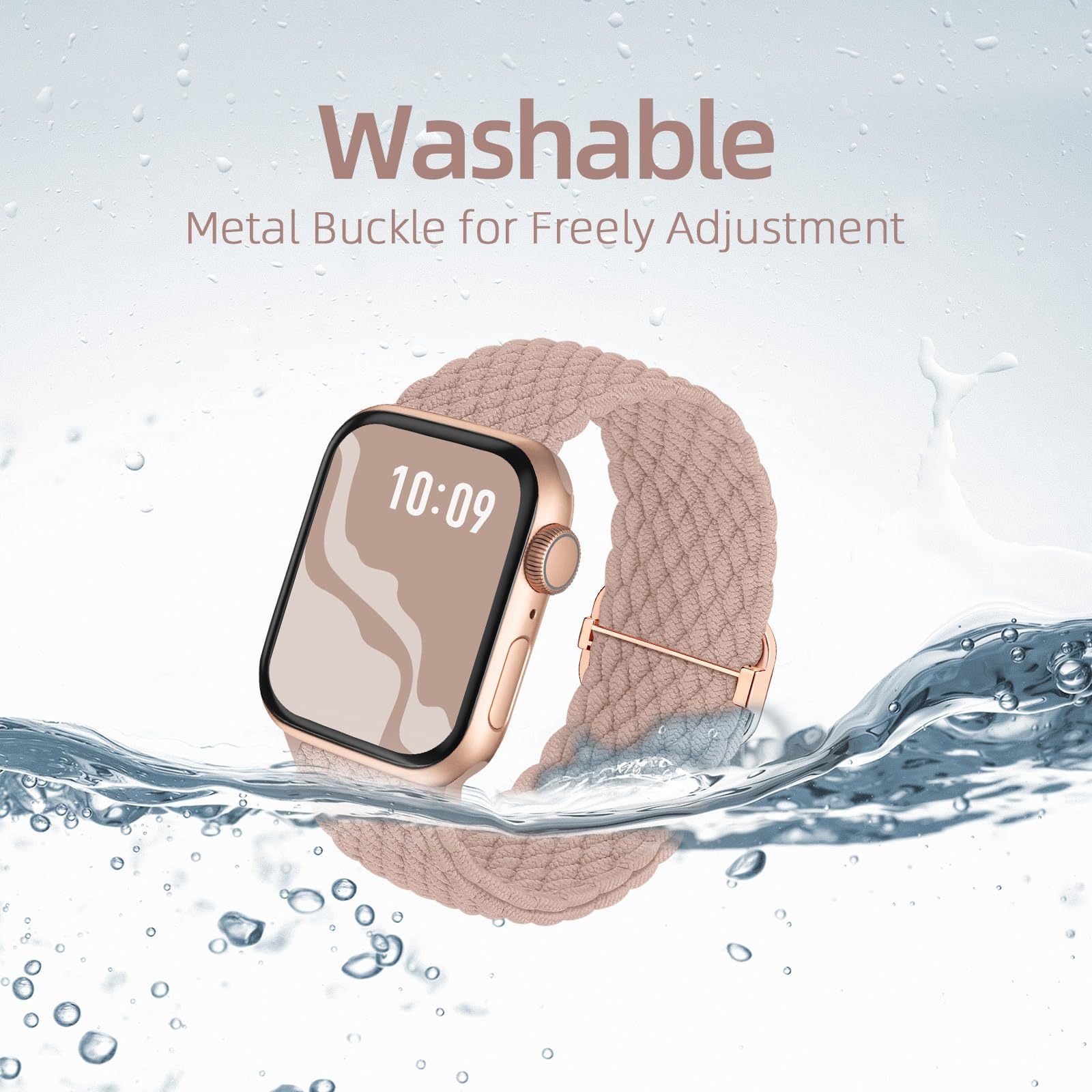 The apple watch has a diamond-patterned nylon wristband and an adjustable elastic woven strap for the iwatch8 Application Scenario