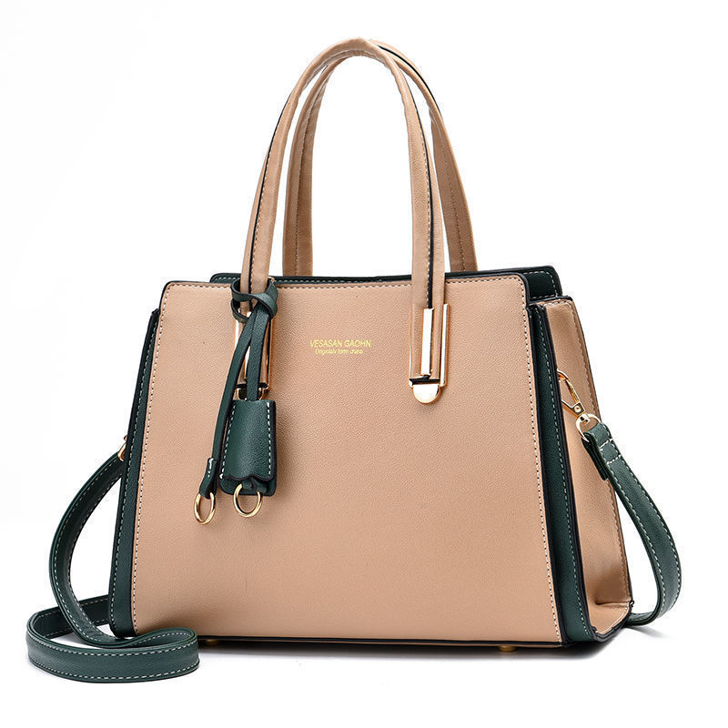 Middle-aged women's color-blocking bag 2022 new style fashionable handbag, Korean style grand color-blocking single-shoulder crossbody bag, one-piece consignment Item Picture
