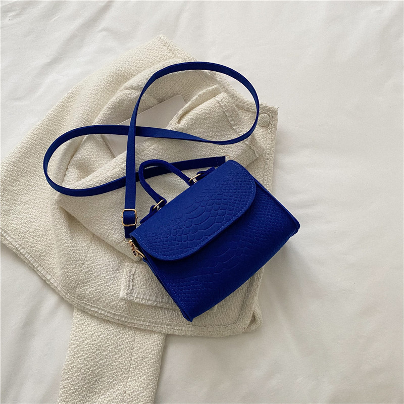 Solid color crocodile pattern casual bag for women 2023 new Korean style trendy fashion single-shoulder bag, hand-held crossbody small square bag Specification drawing