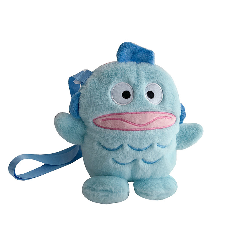2023 New cute plush cartoon bag, personalized little fish figurine crossbody bag, sweet and girlish single-shoulder crossbody bag Item Picture
