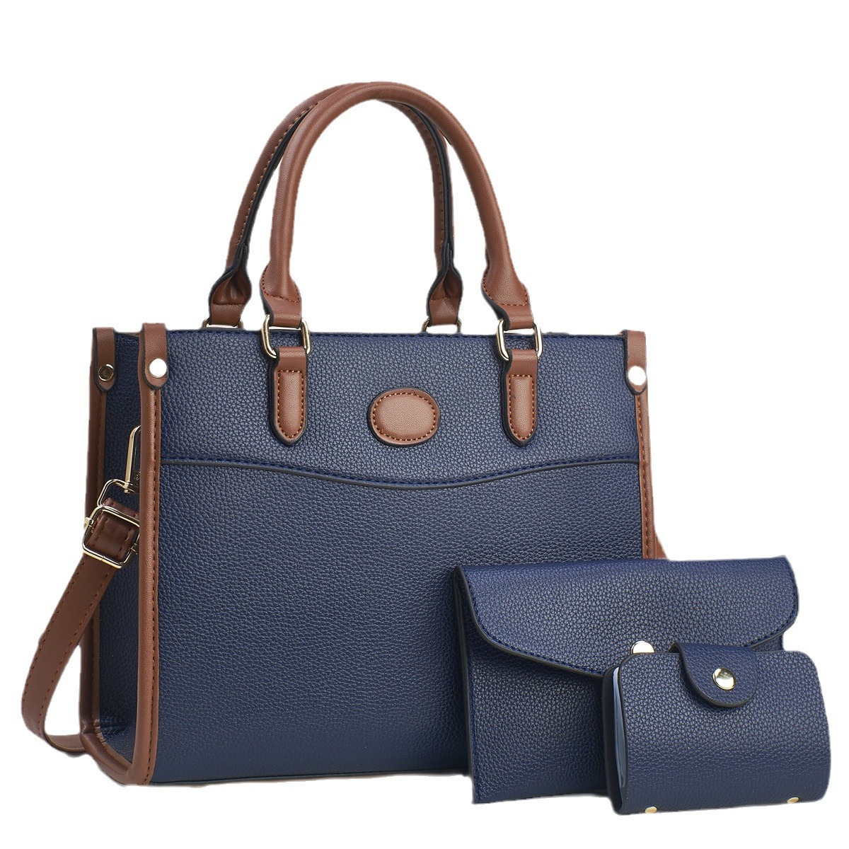 The new women's bag is a simple and elegant commuter style tote bag, a three-piece set of women's bags with a high-end feel, and a hand-held shoulder bag Item Picture