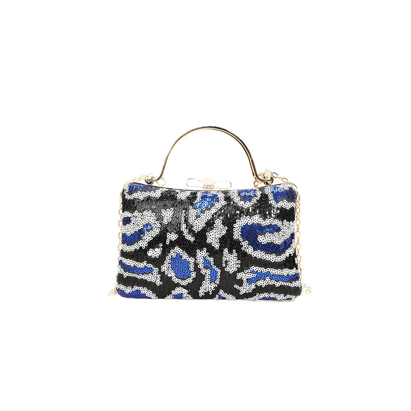 Cross-border retro women's bag 2025 New style clutch bag, women's embroidered sequined leopard print evening bag, chain crossbody bag Item Picture