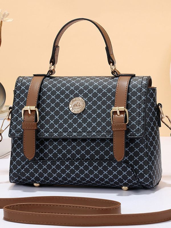 Ladies' small square bag 2023 New style, fashionable, simple and elegant single-shoulder crossbody bag, Korean-style trendy printed hand-held women's bag details Picture