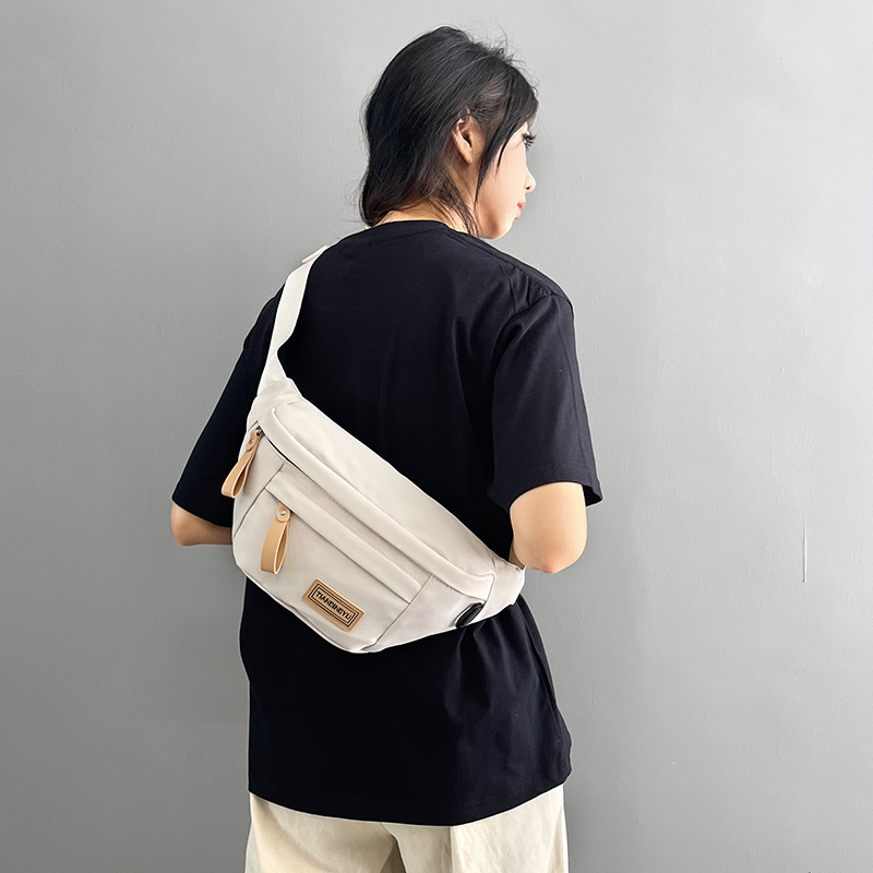 Sporty solid color simple saddle bag 2025 summer new outdoor sports crossbody small bag, loose change mobile phone bag Specification drawing