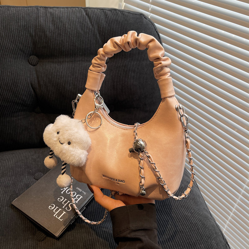 Cute little bag, texture casual bag, 2025 new trendy INS single-shoulder bag, handbag, chain bag, casual bag details Picture
