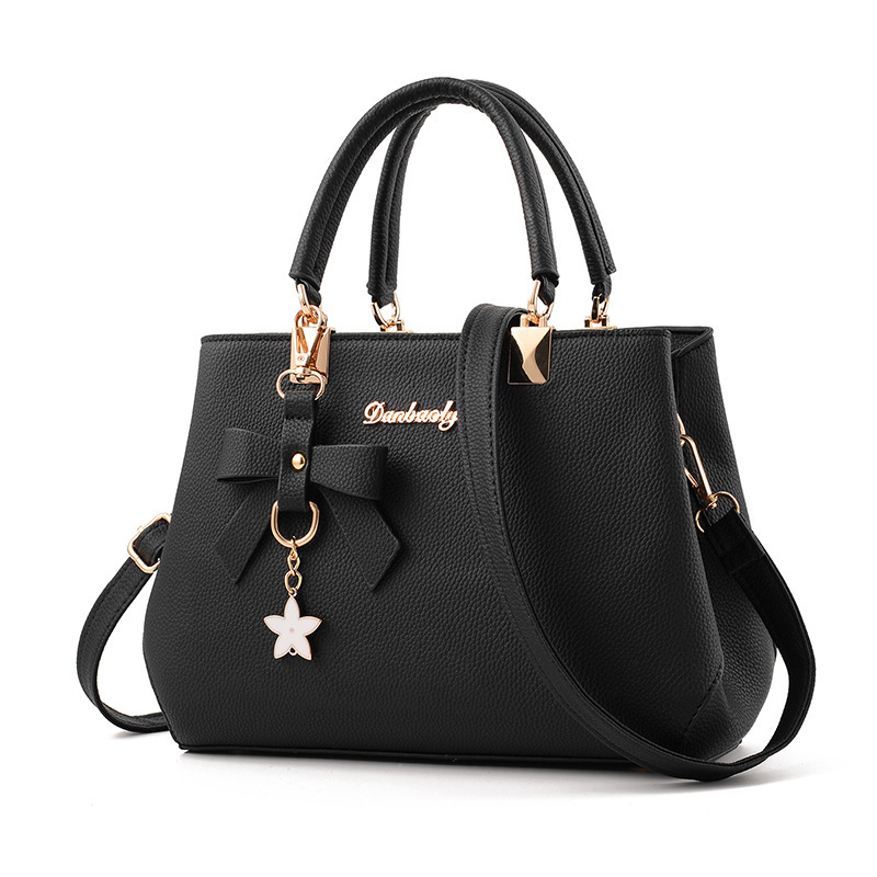 Taizhou pu leather women's bag 2024 New style Trendy bow single-shoulder crossbody bag, mom's handbag, middle-aged women's bag Specification drawing