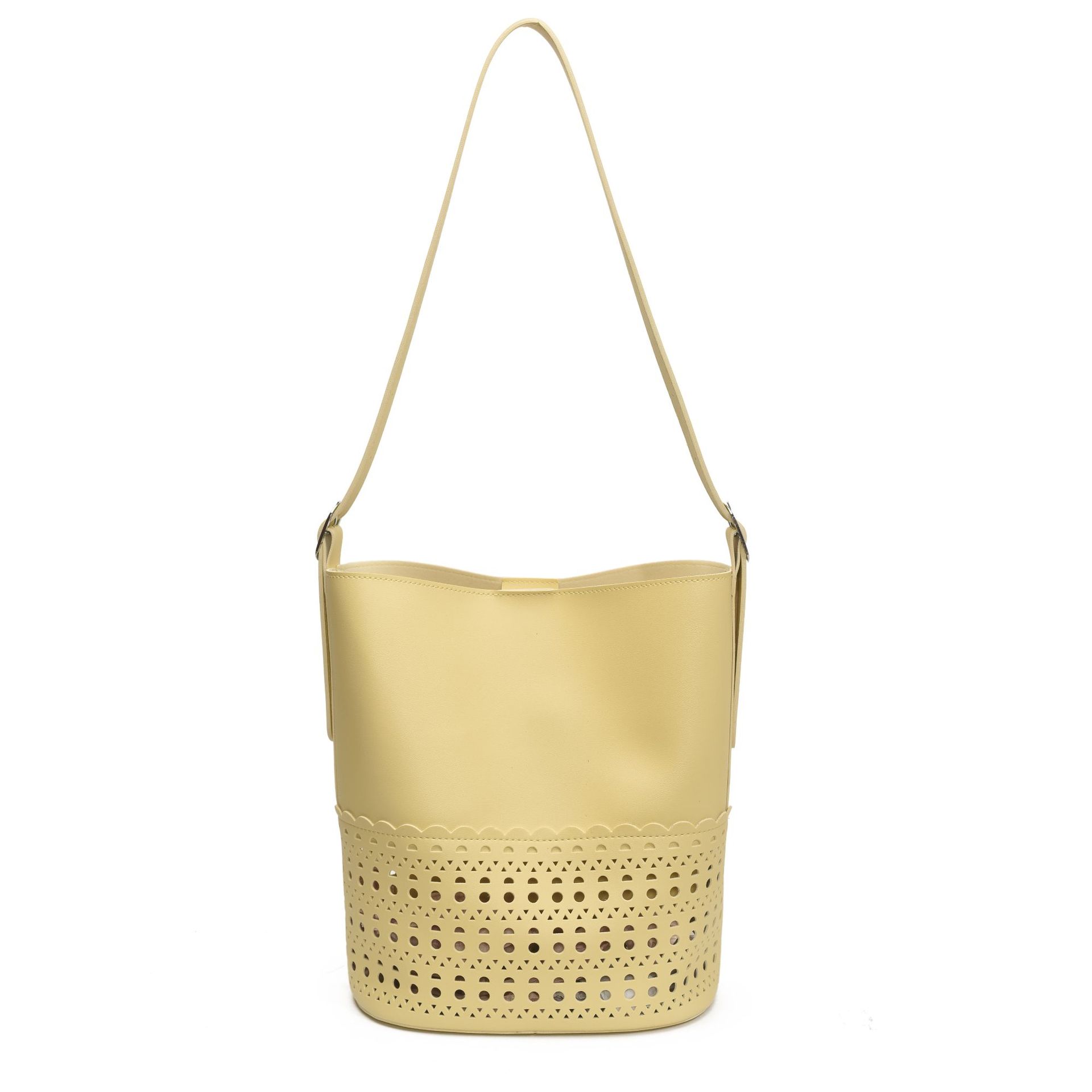 2025 New high-end hollowed-out large-capacity tote bag, women's bucket bag, commuter single-shoulder bag, hand-held crossbody bag Item Picture