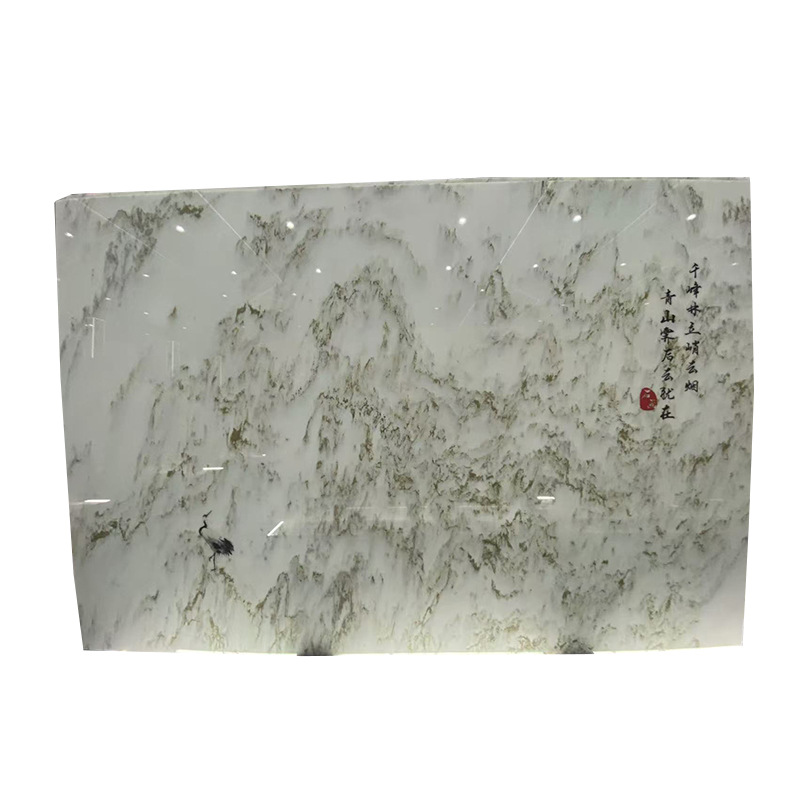 Natural stone marble landscape painting background wall, hotel villa bathroom table, natural marble stone processing and customization Item Picture