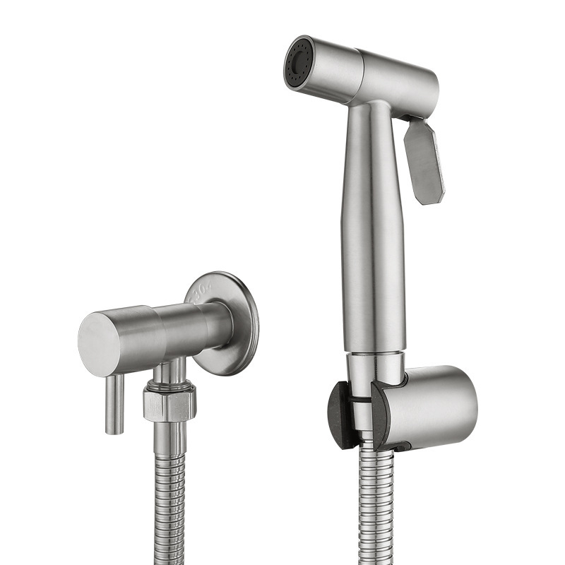 Golden 304 stainless steel toilet, women's washbasin, spray gun set, pressurized nozzle, bathroom bidet, toilet flushing device details Picture