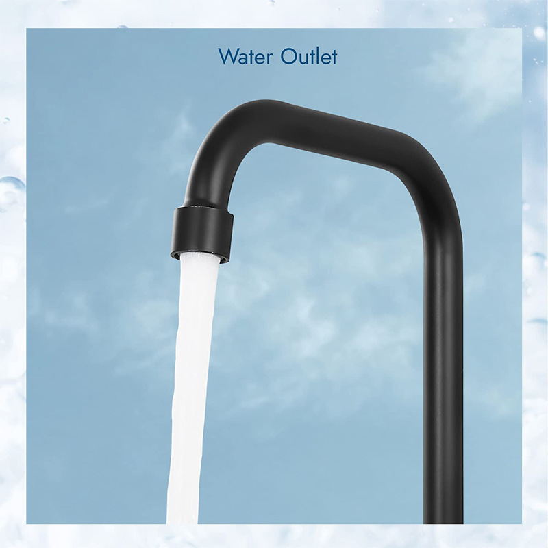 Black single-cold 7-shaped kitchen faucet, commercial bar faucet, single-rod handle, 304 stainless steel faucet details Picture