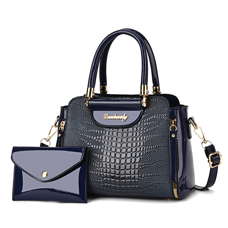 Cross-border consignment delivery of two-piece sets of mother and child bags wholesale 2024 new crocodile-patterned European and American fashion women's single-shoulder bags Specification drawing