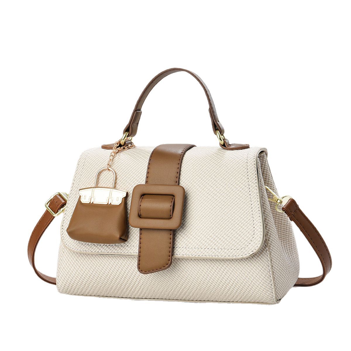 The new 2024 cross-border Kelly bag, with a light luxury and high-end feel, is a women's single-shoulder bag with a handbag texture and a crossbody bag Item Picture