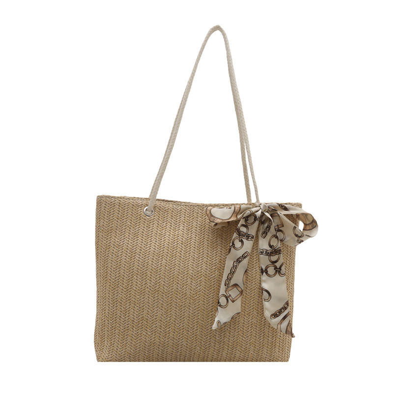 Ladies' tote bag, large capacity bag, 2025 new style fashionable handbag, single-shoulder underarm bag, straw woven casual large bag Item Picture